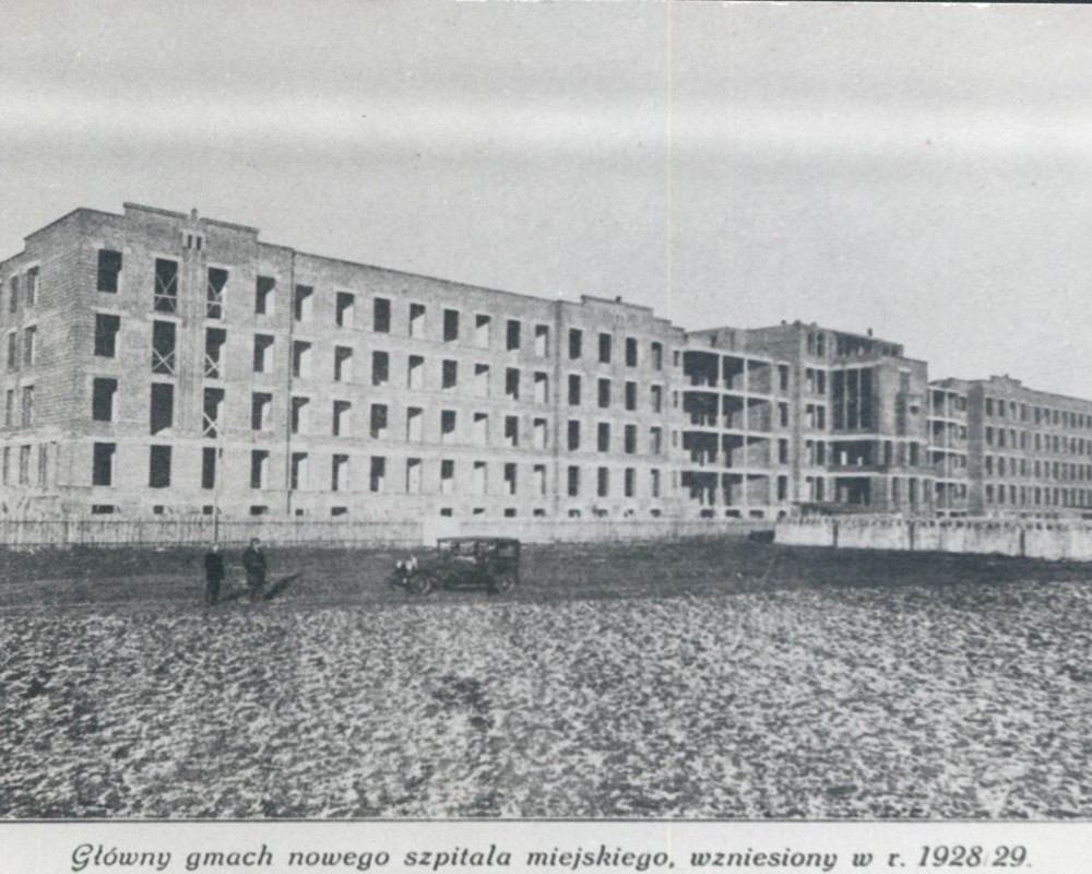 Główny gmach szpitala miejskiego. rok 1928/29