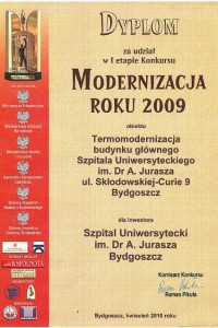Dyplom "modernizacja roku 2019"